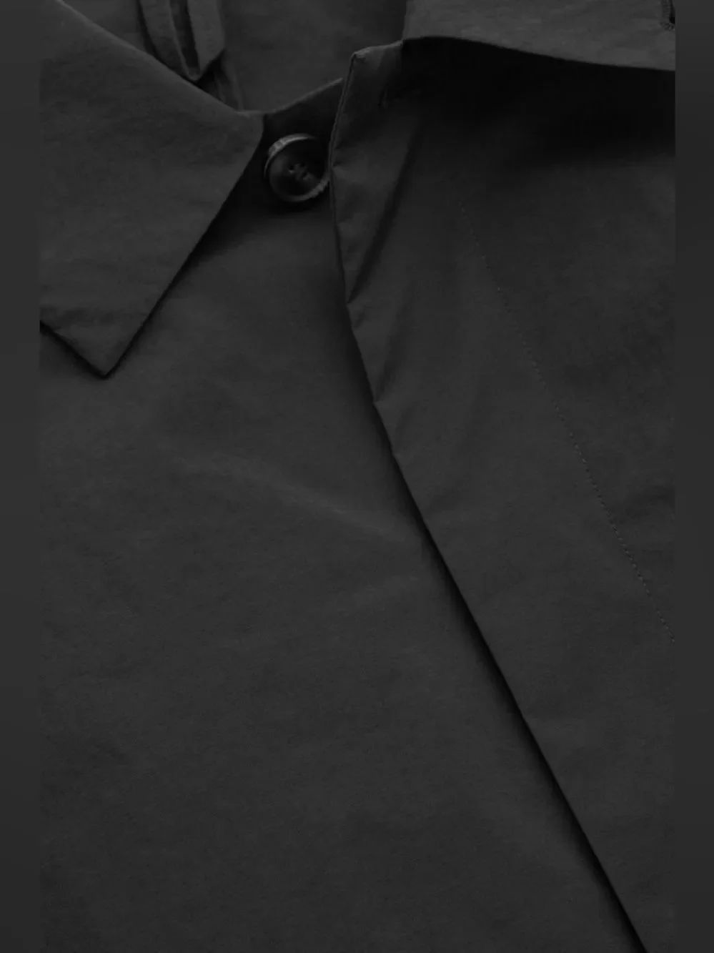 Cos Unisex Nylon Single-Breasted Car Coat In Black — image 8 of 8